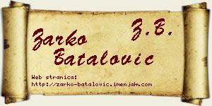 Žarko Batalović vizit kartica